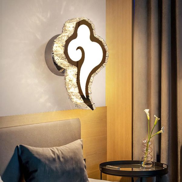 

wall lamp crystal lights stainless steel cloud fish shape for corridor living room bedroom bedside light night