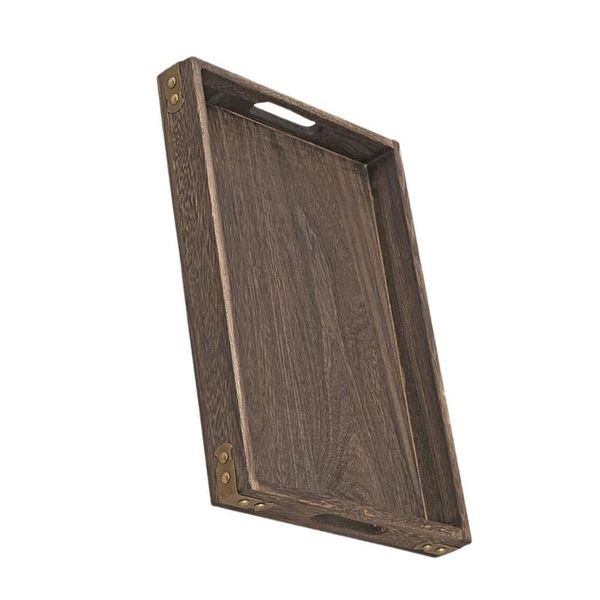 

hooks & rails 1pc wooden storage tray kitchen serving plate fruit (coffee)