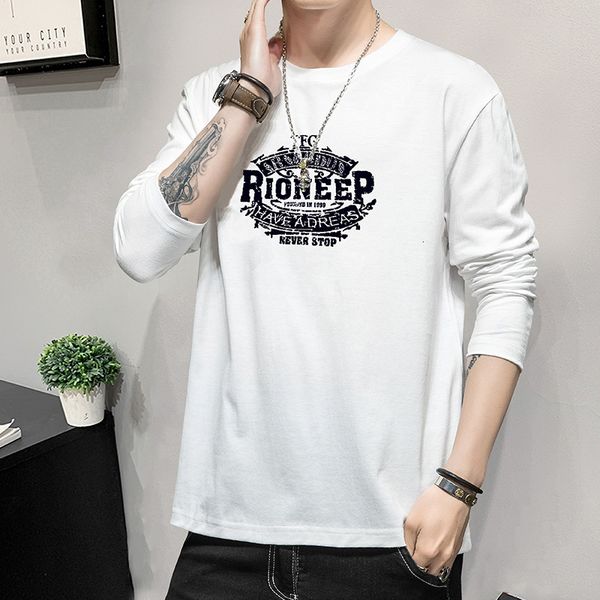 

mens sweater men's sweater 2021 autumn casual cotton long sleeve t-shirt korean fashion round neck thin clothes in spring and, Black