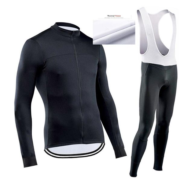 

racing sets 2021 winter thermal fleece cycling clothes men jersey mtb bicycle clothing maillot ropa ciclismo hombre invierno, Black;blue