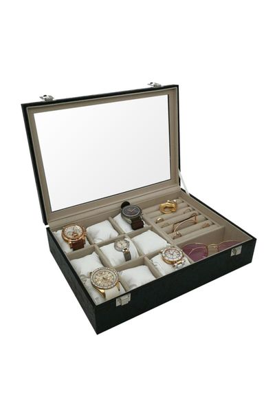 

watch and ring box 9 + jewelry suede crack coffee 13816 bath accessory set