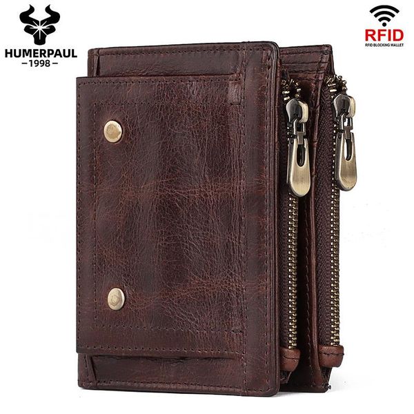 

wallets rfid men cow leather bifold vintage short male purse coin pouch multi-functional cards wallet high qiality portfel, Red;black