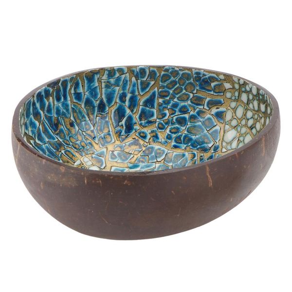 

bowls 1pc home coconut bowl key storage decorative (blue, yellow)