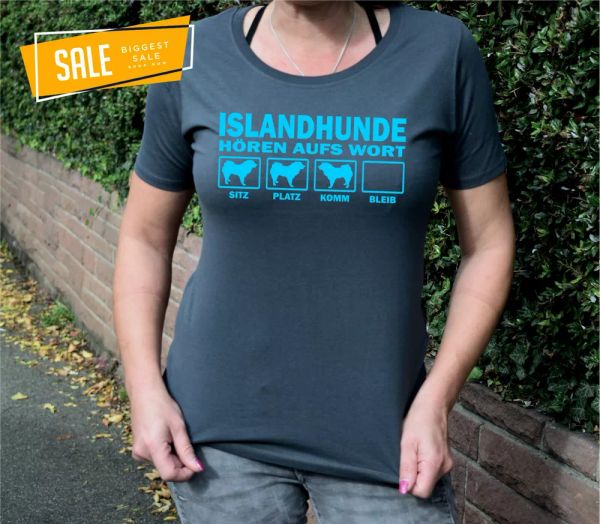 

sale island dog hear the word dog motif ladies t-shirt dog xxl education, White;black