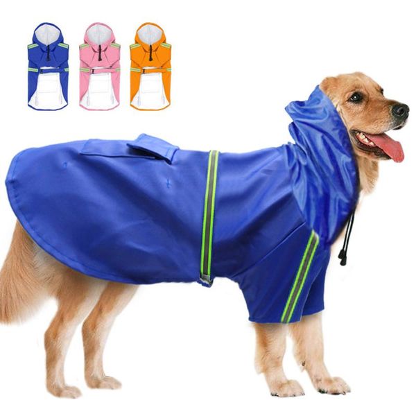 

kokobin pet dog raincoat waterproof and rainproof big clothes reflective rain coat supplies golden retriever apparel