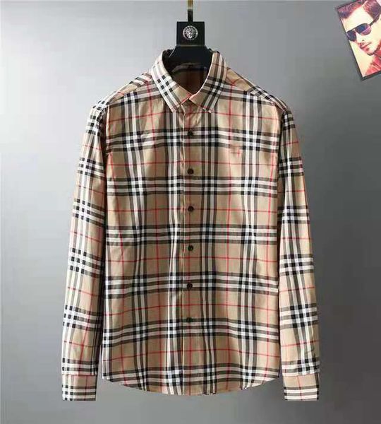 

2021 summer luxury designer men's business casual shirt long sleeve stripe lapel shirts masculine social fashion plaid -#998, White;black