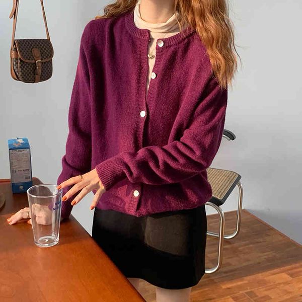 

women's jackets knitting cardigan with soft tarpaulin, women's thin wool coat that becomes lazy and fuzzy long sleeves g36o, Black;brown