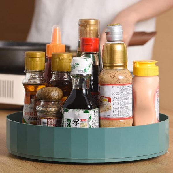

round rotatable kitchen storage organizer deskcabinet spice seasoning bottle holder rack jar shelf s7 hooks & rails