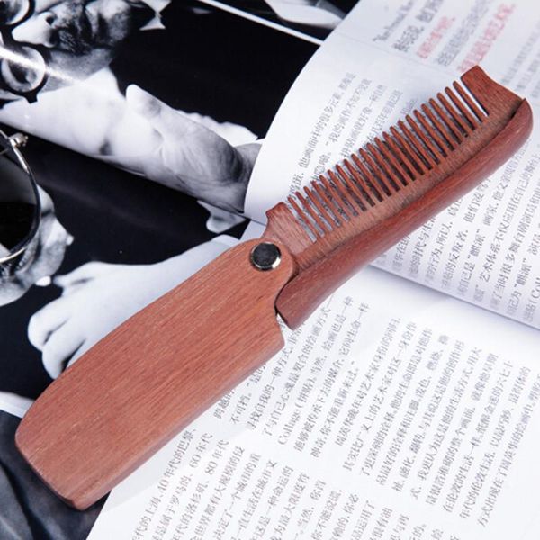 

hair brushes 1pc arrivals mens womens handmade folding pocket clip moustache beard comb pennello da barba high quality, Silver