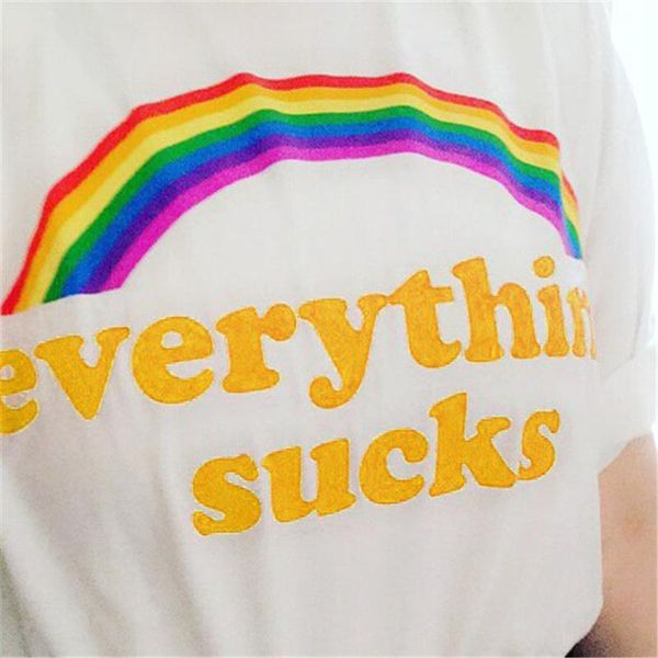 

women's t-shirt women 2021 cartoon summer print lady t-shirts rainbow graphic t shirt female vogue o-neck white girls funny tees size