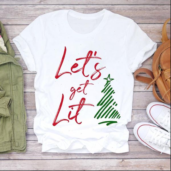 

womens women christmas clothing winter joy tree fashion year print lady t shirts tshirt ladies graphic female tee, White