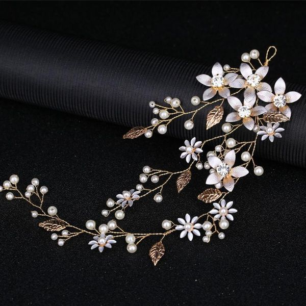 

hair clips & barrettes bridal accessories tiara wedding flower women headband pearl rhinestone bride headpiece baroque jewelry, Golden;silver