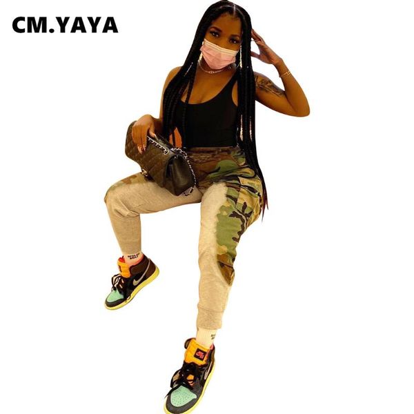 

women's pants & capris cm. camouflage patchwork print women pencil jeans trousers streetwear night club autumn winter classic lady, Black;white