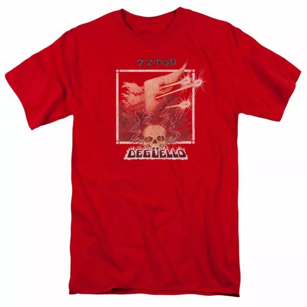 

zz deguello cover t shirt mens licensed rock band tee sport red, White;black