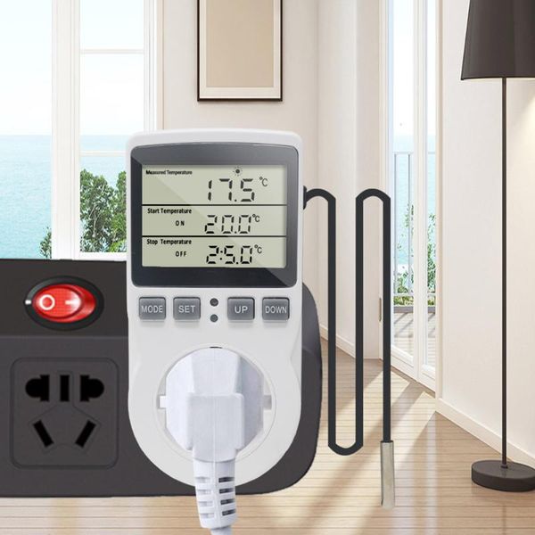 

smart home control digital temperature controller socket multipurpose detector with timer switch sensor heating cooling eu/us/uk plug