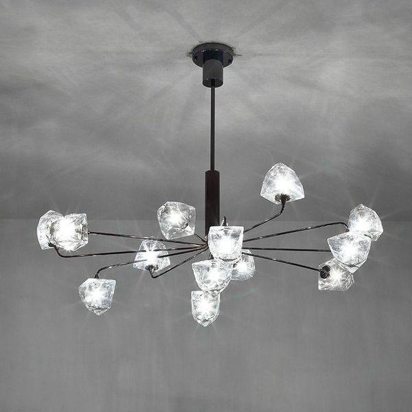 

pendant lamps nordic post-modern simple ice cube glass crystal chandelier for restaurant el bedroom