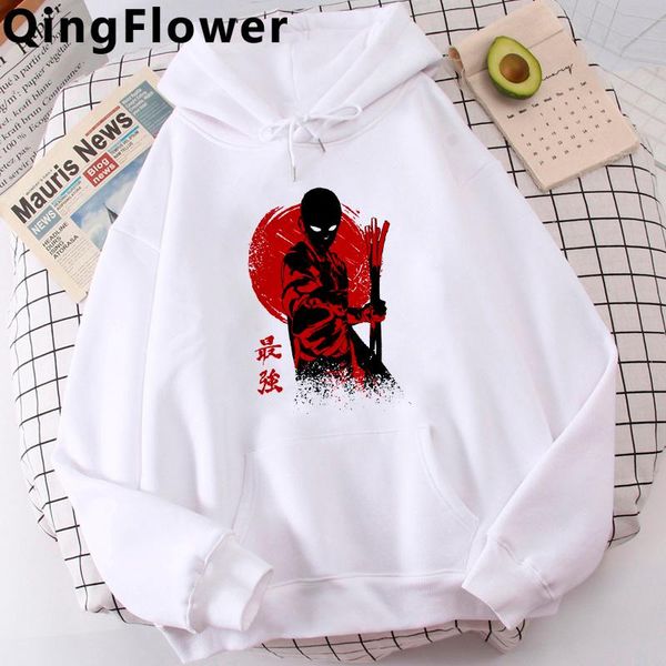 

men's hoodies & sweatshirts one punch man saitama male anime oversized hip hop ulzzang hoddies printed streetwear, Black