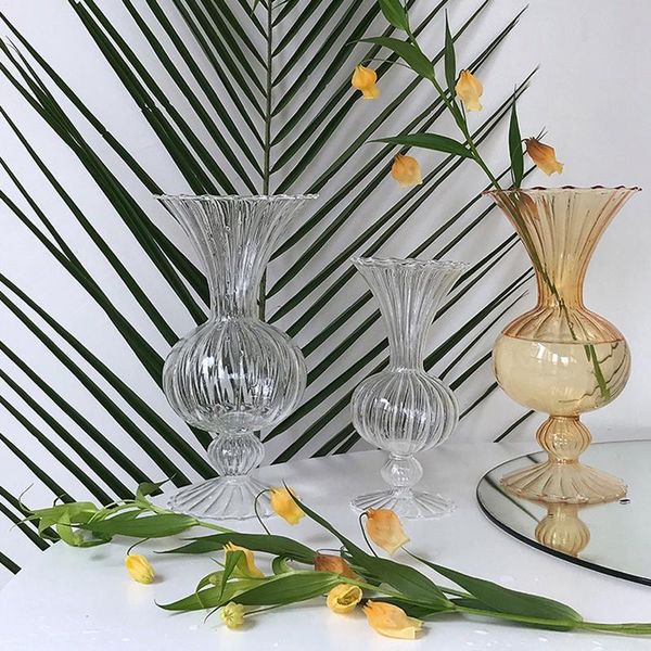 

vases glass striped hydroponic vase modern minimalist european style home flower arrangement bottle eco-friendly