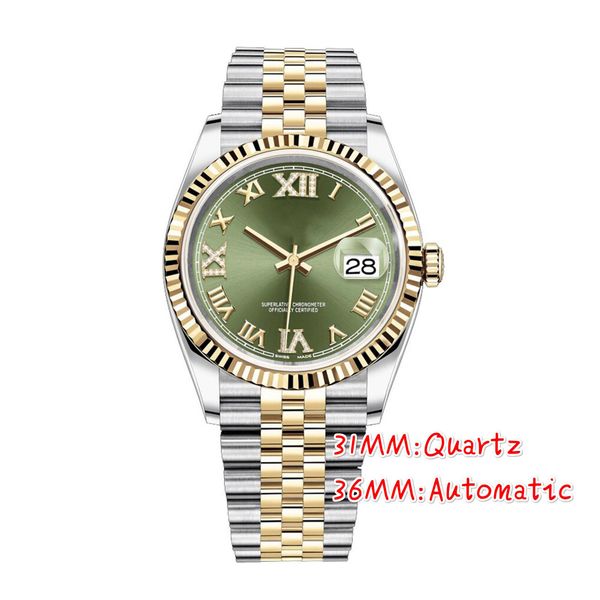 

tm-couples watches 2813 movement 31mm quartz 36mm automatic 904l stainless steel women/men watch waterproof wristwatches luminous montre de, Slivery;brown