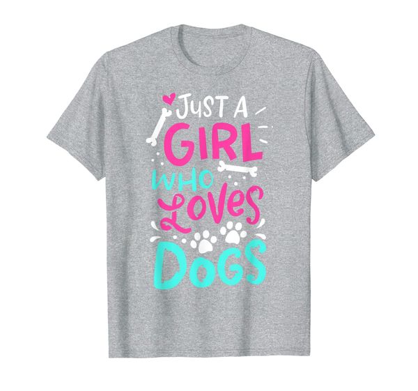 

just a girl who loves dogs funny gift dog trainer school t-shirt, White;black