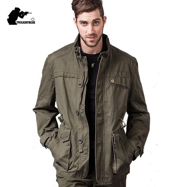 

men's jackets military mens jacket designer fashion stand collar multi-pocket pure cotton plus size casual for men coat 4xl bf16619, Black;brown