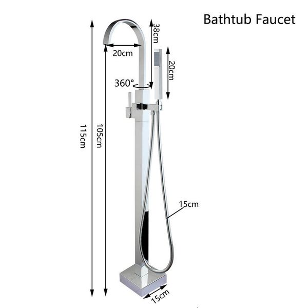 

bathtub faucets floor mounted filler stand bathroom bath shower hand tand c79f