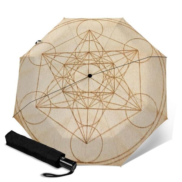 

umbrellas 2021 kaleidoscope men's and women's automatic 8-rib strong wind 3-fold umbrella 3d printing mandalas classic outdoor sun