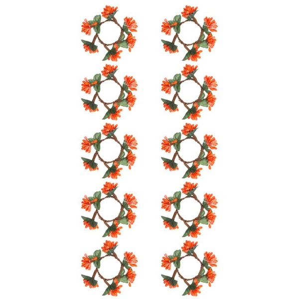 

napkin rings 10pcs small holder berry wreath for thanksgiving day (orange)