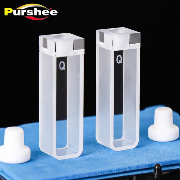 

lab supplies 10mm quartz closed cuvette airtight 1cm paired uv band plug two pass light