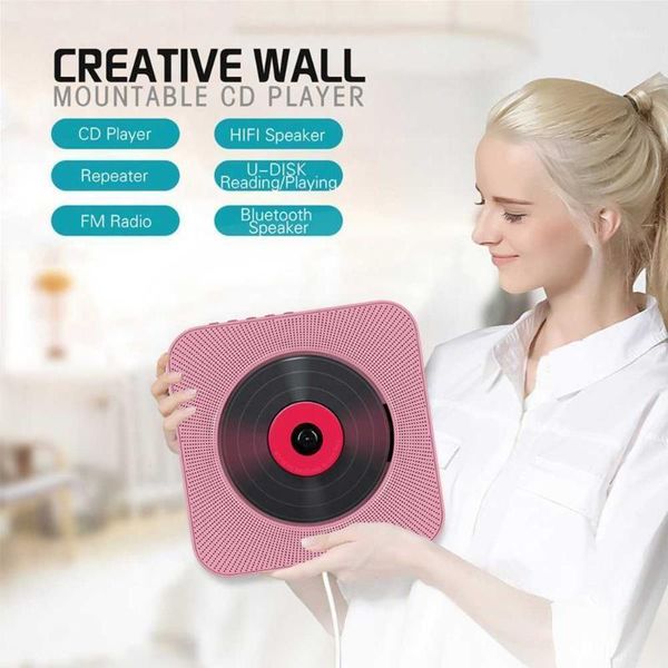 

portable cd player wall mountable bluetooth remote control fm radio hifi speaker with usb 3.5mm 4 color us/eu/uk plug(remark)11