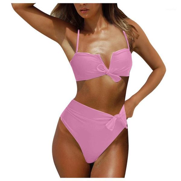 

bathing suit women striped tie colorful side bandeau swimsuit two piece bikini beachwear stroje kapielowe damskie women's swimwear, White;black