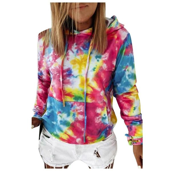 

tie dye hoodie for women oversized sweatshirt hooded long sleeve streetwear clothes autumn winter teenagers sudaderas women's hoodies &, Black