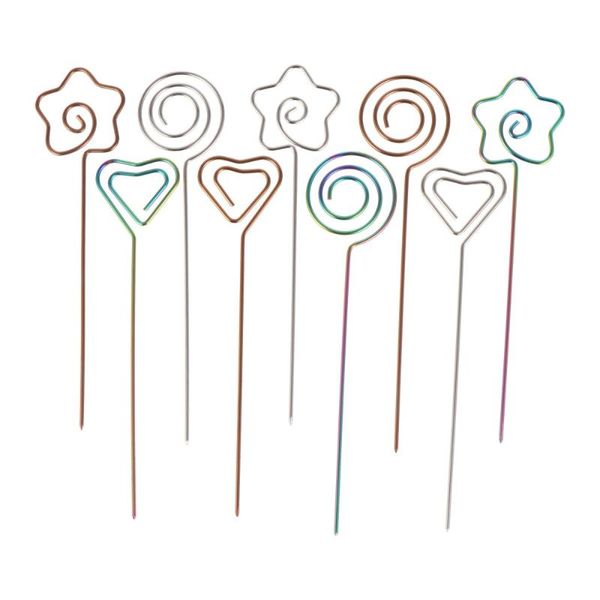 

forks 9pcs fruit sticks cocktail stick ornaments party decors (assorted color)