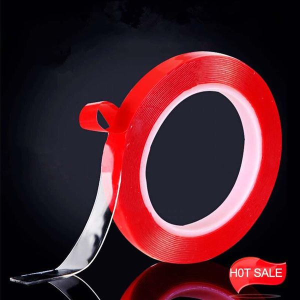 

nail gel red film clear tape stickers for display art adhesive double-sided strong acrylic glue manicure decoration tool, Red;pink
