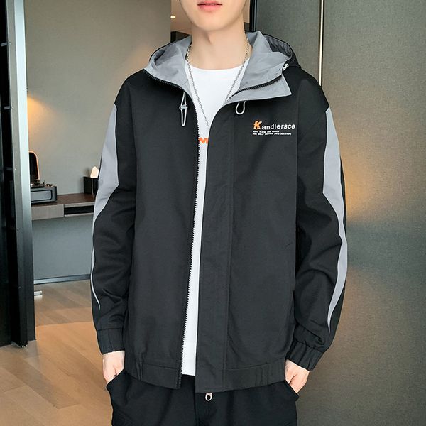 

men's jacket spring versatile 2021 and autumn korean fashion hooded, Black;brown
