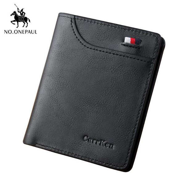 

wallets no.onepaul men's wallet short retro oil leather slim man, Red;black
