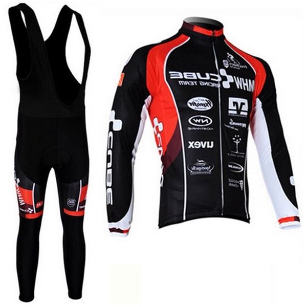 

cube long sleeve cycling suit / strap breathable, Black;red