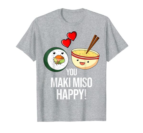

sushi maki shirt soup funny soy sauce sweet gift tempura, White;black