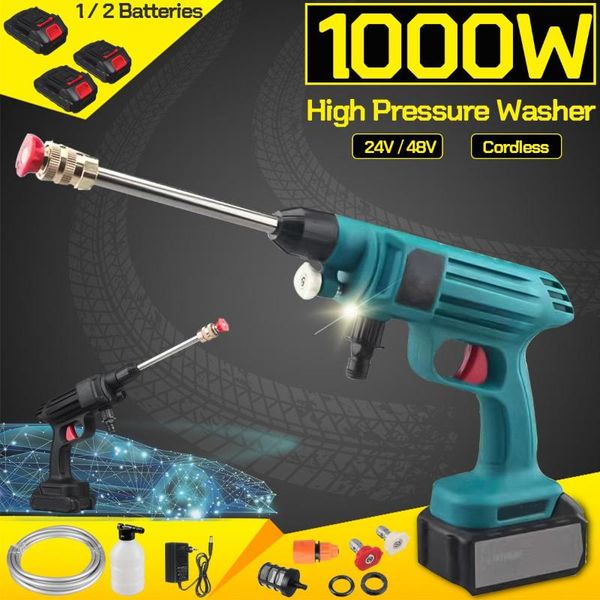 

car washer 88000mah 1000w electric gun high pressure cleaner foam nozzle for auto cleaning care cordless protable wash spray