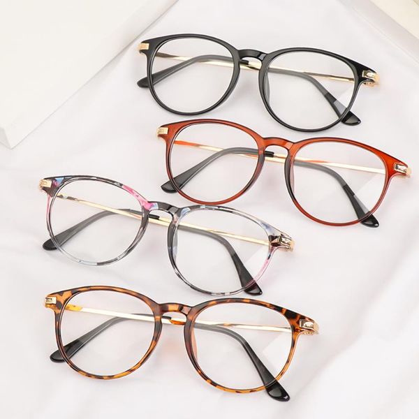 

fashion sunglasses frames flat mirror glasses frame can be equipped with myopia leopard print eyewear women vintage eyeglasses, Black