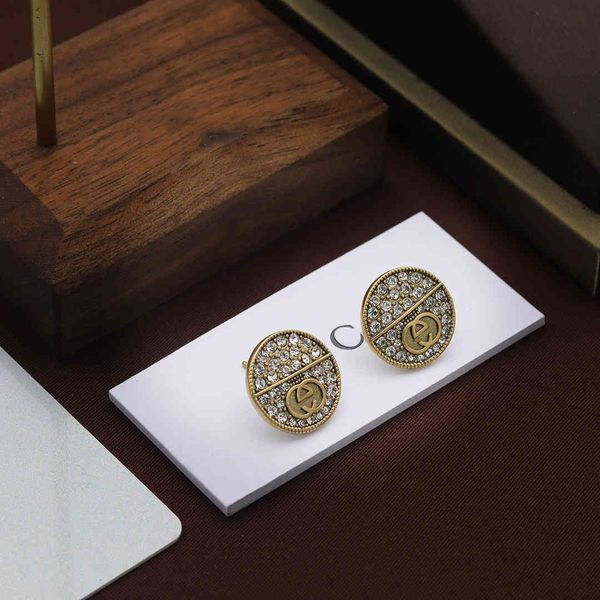 

g family / gujia letter round brand earrings for female dijia net, Golden