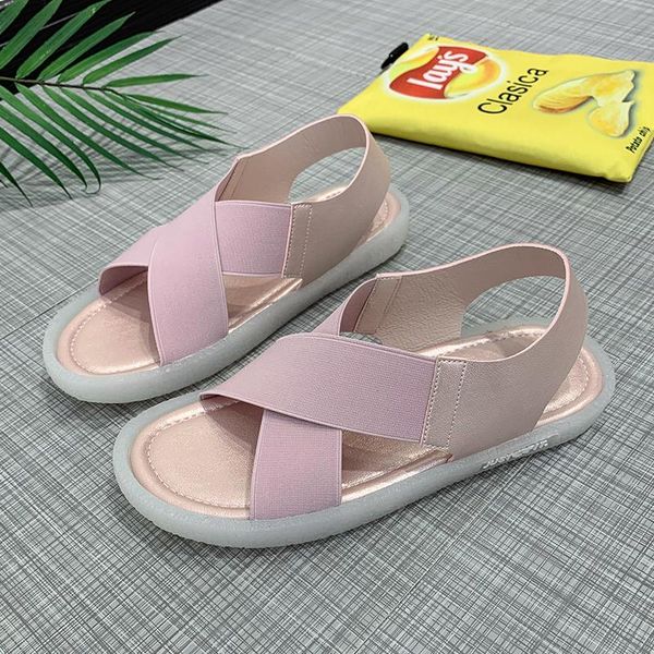 

korean version fashion sandals breathable women's shoes wild student lightweight tide, Black