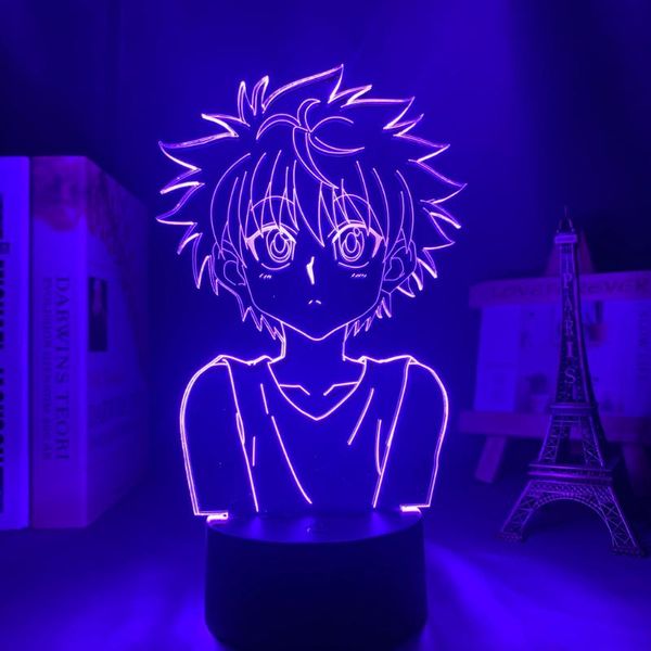 

night lights anime x killua 3d led light for bedroom decor nightlight birthday gift acrylic lamp hxh cute