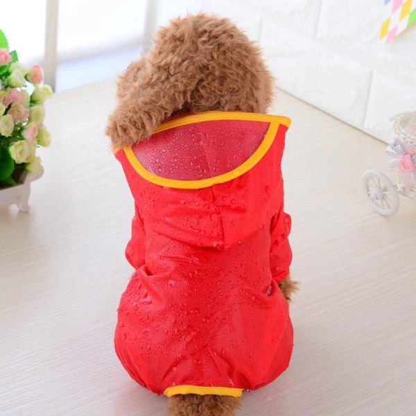 

dog apparel 2021 pet raincoat puppy hooded candy colors with hat waterproof teddy trench coat clothing poncho