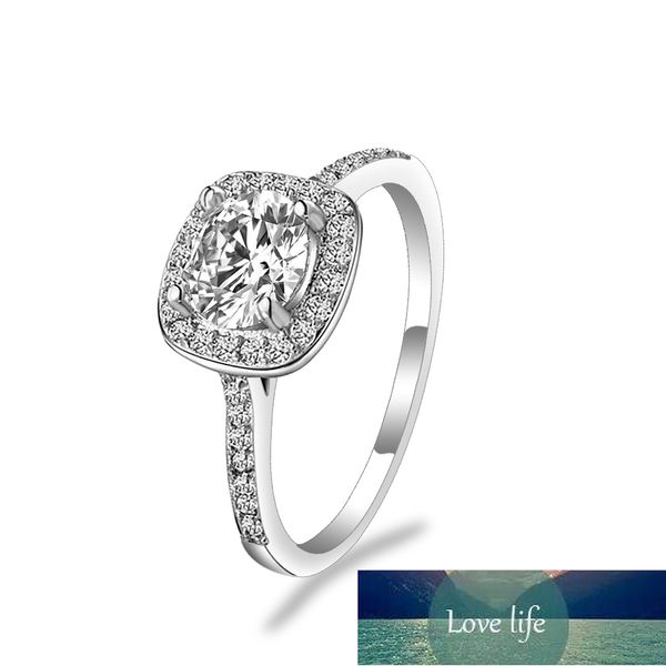 1PC Princess Square Rings Luxury Elegance Wedding Ring Aneis Accessori per gioielli con strass Anelli per ornamenti