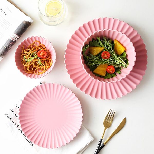 

dishes & plates muzity ceramic dinner plate porcelain flower shape dessert dish special rice bowl salad tableware