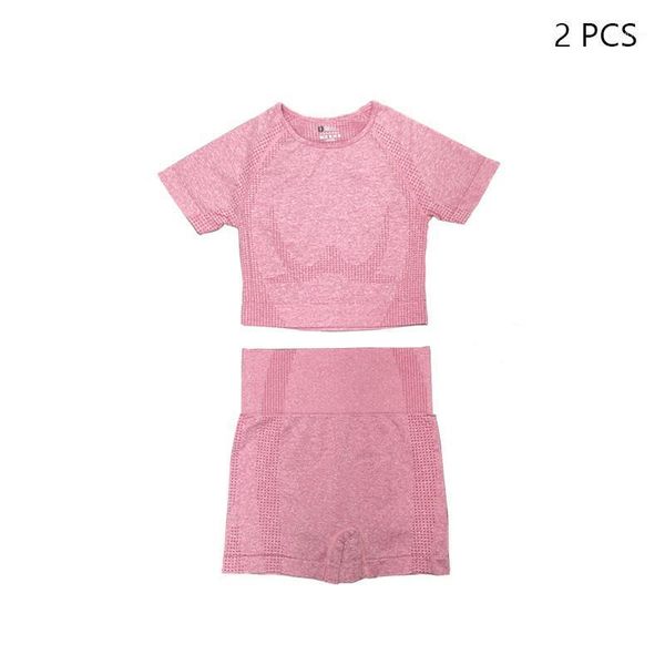 

2pcs/1pcs vital seamless gym set sportswear women short sleeve crop fitness shorts sports wear clothing yoga sport suit outfit