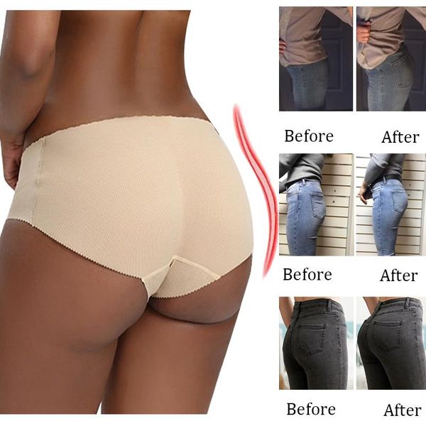 

women's shapers panties push up lingerie underwear bulift briefs hip enhancer shaper padded seamless bottom, Black;white