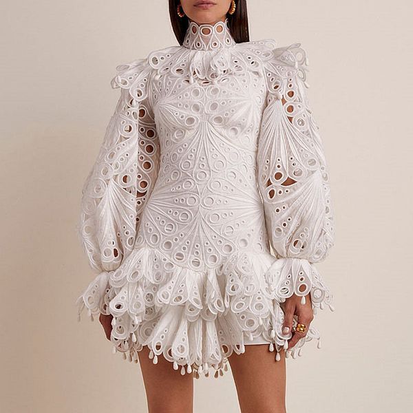 

women's dresses in turtlenecks with frills, women's irregular dress, long sleeve, high waist, collar, modern,, Black;gray