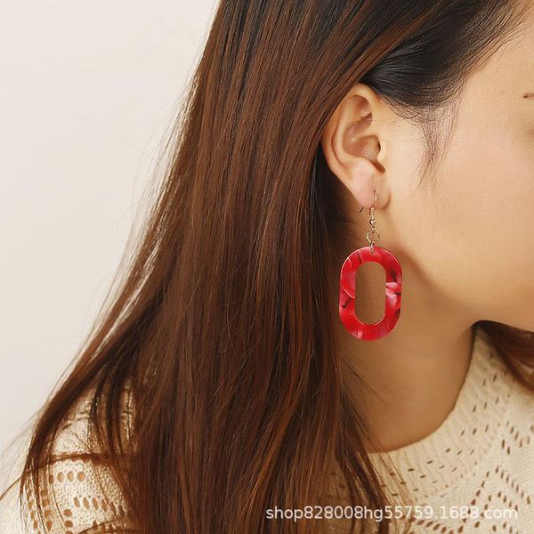 

dangle & chandelier vintage geometric acrylic fashion statement drop earrings for women resin oval round earring brincos wedding jewelry gif, Silver